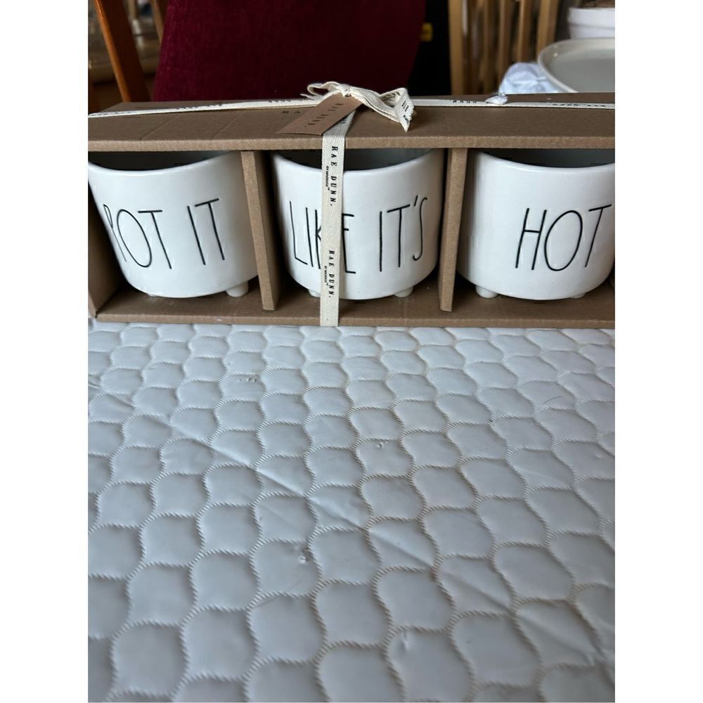Rae Dunn Pot It Like Its Hot Footed 4"
Planter Pot Set Of 3 Gift NEW